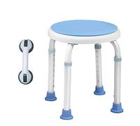 HENGMEI Sgabello da doccia + manico per vasca da bagno con ventosa, per doccia e bagno (modello A, 360°)