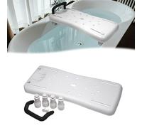 HENGMEI Tavola Vasca da Bagno per Anziani, Tavoletta da Bagno Ausilio per L'accesso Alla Vasca, Sedile in Plastica Regolabile per Adulti con Portasapone e Maniglione, Maniglia Nera