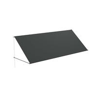 HENGMEI Tenda da sole retrattile per balcone, protezione solare, resistente alle intemperie, per finestre, balcone, resistente ai raggi UV, 350 x 145 cm, antracite