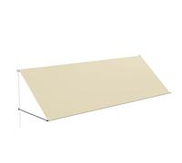 HENGMEI Tenda da sole retrattile per balcone, protezione solare, resistente alle intemperie, per finestre, balcone, resistente ai raggi UV, 400 x 145 cm, beige