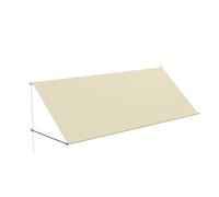 HENGMEI Tenda da sole retrattile per balcone, protezione solare, resistente alle intemperie, per finestre, balcone, resistente ai raggi UV, 350 x 145 cm, beige