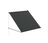 HENGMEI Tenda da sole retrattile per balcone, protezione solare, resistente alle intemperie, per finestre, balcone, resistente ai raggi UV, 150 x 145 cm, antracite