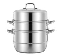 Hengqiyuan Vapore Vapore A 3 Strati Acciaio Inossidabile Antiruggine Grande capacità Cucina Casa Cooker A Induzione Adatto con Maniglia Raffreddamento 28Cm 14Cm profondità (32cm/12.5 Inches)