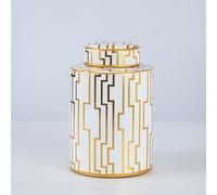 Hengqiyuan Versatile vaso in ceramica cilindro, centrotavola perfetto Design moderno perfetto per l'esposizione di fiori freschi o come opere d'arte autonome,Bianca,17 * 17 * 28CM