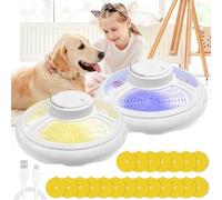 Hengrongshen 2 Pezzi LED Trappole per Pulci, Non Tossico Appendibile Trappole per Pulci Casa con 3 Modalità e 20 Dischi Adesivi per Casa e Spazi Esterni, Ottimo per Bambini e Animali Domestici in Casa