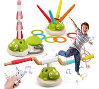 Hengrongshen 3 in 1 Musical Jump Toy, gioco di lancio ad anelli, giocattolo per bambini, giocattolo sportivo per interni ed esterni con telecomando per ragazzi e ragazze, regalo di compleanno per