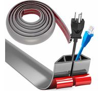 Hengrongshen Cache Cable Pavimento, piccolo canale di cavo flessibile, 5 m x 4 cm Protege Cable Sol, scivolo Passacavi Cavo Sol Silicone, Copertura Filo Elettrico Pavimento Autoadesivo per Tutti i