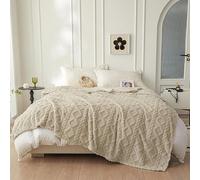 Hengrongshen Coperta morbida e calda in jacquard, 150 x 200 cm, coperta per divano, camera da letto, ufficio (kaki)