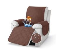 Hengrongshen Coprisedia per poltrona relax, coprisedia con braccioli, borse, antimacchia e antiscivolo, per la casa con bambini e animali domestici, lavabile in lavatrice (caffè)