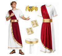 Hengrongshen Costume da Dio greco da uomo, con cerchietto, tracolla e bracciale, abbigliamento coordinato per carnevale, Halloween e giochi di ruolo all'aperto