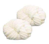 Hengrongshen Gomitoli Lana Grossa 2 Pezzi 500g Bianco Latte, Filato Gigante per Coperte a Mano, Filato Ciniglia Grosso per Lavorare a Maglia Sciarpe, Cappelli e Cuscini, Nido Animali Domestici