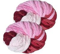 Hengrongshen Gomitoli Lana Grossa 2 Pezzi 500g Neon, Filato Gigante per Coperte a Mano, Filato Ciniglia Grosso per Lavorare a Maglia Sciarpe, Cappelli e Cuscini, Nido Animali Domestici
