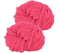 Hengrongshen Gomitoli Lana Grossa 2 Pezzi 500g Rosa Antico, Filato Gigante per Coperte a Mano, Filato Ciniglia Grosso per Lavorare a Maglia Sciarpe, Cappelli e Cuscini, Nido Animali Domestici