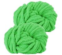 Hengrongshen Gomitoli Lana Grossa 2 Pezzi 500g Verde Scuro, Filato Gigante per Coperte a Mano, Filato Ciniglia Grosso per Lavorare a Maglia Sciarpe, Cappelli e Cuscini, Nido Animali Domestici