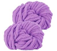 Hengrongshen Gomitoli Lana Grossa 2 Pezzi 500g Viola Taro, Filato Gigante per Coperte a Mano, Filato Ciniglia Grosso per Lavorare a Maglia Sciarpe, Cappelli e Cuscini, Nido Animali Domestici