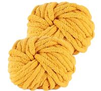 Hengrongshen Gomitoli Lana Grossa 2 Pezzi 500g Zenzero, Filato Gigante per Coperte a Mano, Filato Ciniglia Grosso per Lavorare a Maglia Sciarpe, Cappelli e Cuscini, Nido Animali Domestici