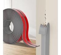 Hengrongshen Profilo Angolare Autoadesiva in TPE Flessibile, Protezione Angoli Muro, Striscia Paraspigoli, Profili Angolari e Bordi per Muro, Piastrelle, Porte, Finestre, Bagno (Grigio, 2cm x 12M)