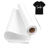 Hengrongshen Vinile Termoadesivo per Tessuto Bianco, 30,5 CM x 1000 CM Vinile Termico Rotolo con Gancio, Termovinile per Tessuti Bianco per Cri-Cut & Silhouette, Vinile Iron On Bianco