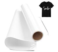 Hengrongshen Vinile Termoadesivo per Tessuto Bianco, 30,5 CM x 150 CM Vinile Termico Rotolo con Gancio, Termovinile per Tessuti Bianco per Cri-Cut & Silhouette, Vinile Iron On Bianco