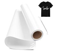 Hengrongshen Vinile Termoadesivo per Tessuto Bianco, 30,5 CM x 300 CM Rotolo con Gancio, Termovinile per Tessuti per Cri-Cut & Silhouette, Vinile Iron On