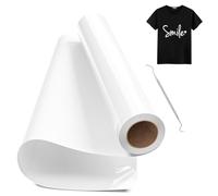 Hengrongshen Vinile Termoadesivo per Tessuto Bianco, 30,5 CM x 600 CM Rotolo con Gancio, Termovinile per Tessuti per Cri-Cut & Silhouette, Vinile Iron On