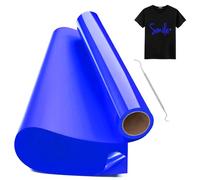 Hengrongshen Vinile Termoadesivo per Tessuto Blu Navy, 30,5 CM x 300 CM Rotolo con Gancio, Termovinile per Tessuti per Cri-Cut & Silhouette Iron On