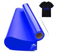 Hengrongshen Vinile Termoadesivo per Tessuto Blu Navy, 30,5 CM x 600 CM Vinile Termico Rotolo con Gancio, Termovinile Tessuti per Cri-Cut & Silhouette Vinile Iron On Blu Navy