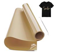 Hengrongshen Vinile Termoadesivo per Tessuto Oro, 30,5 CM x 150 CM Vinile Termico Rotolo con Gancio, Termovinile per Tessuti Oro per Cri-Cut & Silhouette Vinile Iron On, Terra Oro