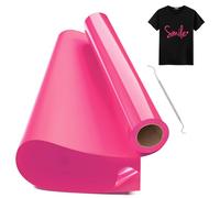 Hengrongshen Vinile Termoadesivo per Tessuto Rosa Rossa, 30,5 CM x 600 CM Vinile Termico Rotolo con Gancio, Termovinile per Tessuti Rosa Rossa per Cri-Cut & Silhouette, Vinile Iron On Rosa Rossa