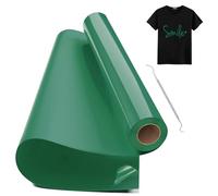 Hengrongshen Vinile Termoadesivo per Tessuto Verde, 30,5 CM x 1000 CM Vinile Termico Rotolo con Gancio, Termovinile per Tessuti Verde per Cri-Cut & Silhouette Vinile, Iron On Verde