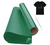 Hengrongshen Vinile Termoadesivo per Tessuto Verde, 30,5 CM x 150 CM Vinile Termico Rotolo con Gancio, Termovinile Tessuti per Cri-Cut & Silhouette Vinile, Iron On Verde