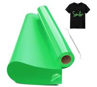 Hengrongshen Vinile Termoadesivo per Tessuto Verde Chiaro, 30,5 CM x 1000 CM Vinile Termico Rotolo con Gancio, Termovinile per Tessuti Verde Chiaro per Cri-Cut & Silhouette,Vinile Iron On Verde Chiaro