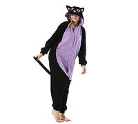 HENGRUI Adulto Costumi Animali Cosplay Costume Carnevale Cosplay Costume Halloween Pigiama Tuta Party Spettacolo Show di Natale Donna Uomo, Gatto di Mezzanotte, L(168-177CM)