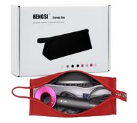 HENGSI Borsa da viaggio per Dyson Airwrap Asciugacapelli Supersonic accessori custodia porta (Rosso-Impermeabile PU Leather)