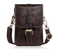 Hengwin Belt Bag Uomo Vera Pelle Hip Bag Uomo Cellulare Borse con Passante per Cintura per iPhone 16 ProMax 16 Plus, iPhone 15 15Plus Samsung Galaxy S24 Ultra S24+ Cellulare Borse a Tracolla (Caffè)