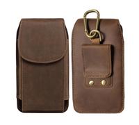 Hengwin Borsa da cintura in vera pelle da uomo, custodia per iPhone 16 15 14 13 12 11 Pro Max/Plus, piccola borsa da cintura da viaggio, borsa per smartphone (Marrone retrò)