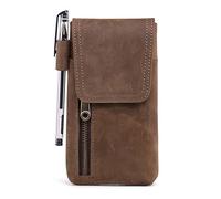 Hengwin Custodia da uomo in pelle per iPhone 16 Pro Max, 16 Plus, custodia per iPhone 15 14 13 12 11 Pro Max, XS Max, 14 8 7 6s 6 Plus Phone Holster, custodia per cellulare (marrone)