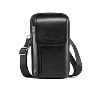 Hengwin Marsupio in pelle da uomo, con clip per cintura e tracolla, grande custodia per smartphone per iPhone 17 Pro Max, Samsung Galaxy S25 S24 Ultra, tasca a tracolla per esterni, colore nero