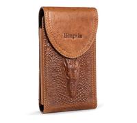 Hengwin Pelle Genuina Portacellulare da Cintura per iPhone 16 15 14 Pro Max, 16 15 14 Plus, Samsung Galaxy S25 S24 S23 Ultra, S25+, Custodia Cellulare Marsupio Portatelefono Lavoro (Marrone)