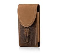 Hengwin Pelle Genuina Portacellulare da Cintura per iPhone 16 15 14 Pro Max, 16 15 14 Plus, Samsung Galaxy S25 S24 S23 Ultra S25+ Custodia Cellulare Marsupio Portatelefono Lavoro (Marrone chiaro)