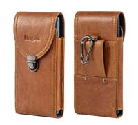Hengwin Porta Cellulare da Cintura, Custodia da Viaggio da Cintura per iPhone 16 Pro Max, 16 Plus, 15 14 13 12 11 Pro Max Borsa da Viaggio in Vera Pelle, Borsa con Tasca per i Sold (Marrone)