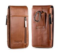 Hengwin Porta Cellulare da Cintura Uomo, Custodia Porta Cellulare a Marsupio, Marsupio in Vera Pelle Custodie per iPhone 16 Pro Max, 16 Plus, 15 14 13 12 Pro Max, Samsung S25 S24 S23 S22 S21 Ultra