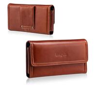 Hengwin Porta Cellulare da Uomo in Vera Pelle, Compatibile con iPhone 16 15 14 13 12 11 Pro Max/Plus, Custodia per Cellulare per Samsung Galaxy S25 S24 S23 Ultra Marsupio per Cellulare (Marrone)