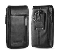 Hengwin Porta Cellulare in Vera Pelle, Marsupio da Lavoro da Uomo con Clip per Cintura per iPhone 16 Pro Max, 16 Plus, Custodia per iPhone 15 14 13 12 11 Pro Max, Borsa Porta Soldi da Viaggio