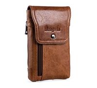 Hengwin Portacellulare da Cintura in Vera Pelle, Custodia a Borsa Portachellular per iPhone 17 Pro Max, 16 Plus 16 15 14 13 12 Pro Max, Con Portacarte, Piccola Borsa da Viaggio a Tracolla, Multitasche