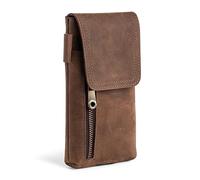 Hengwin Supporto per Telefono Cellulare in Vera Pelle, Custodia da Cintura con Clip per iPhone 16 Pro Max, 16 Plus, 15 14 13 12 11 Pro Max Case Cover, Fondina per Smartphone Waist Bag per Gli Uomini