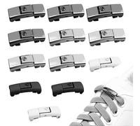 Hengxinc 12 pezzi Lacci Lacci 4 Colori Veloce Velcro per Adulti Bambini Sgancio Rapido per Sneaker Scarpe Casual (Fibbia)