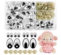 Hengxinchen 100 occhi ovali di sicurezza per animali all'uncinetto, 14 mm, 25 mm, occhi ovali, occhi per uncinetto, occhi amigurumi, occhi con rondelle, occhi a bottone per animali all'uncinetto,