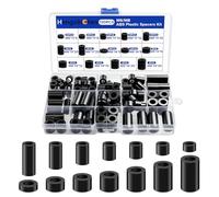 Hengxinchen 130 Pezzi Distanziali Rotondi in Nylon, M6 M8 Rondelle Plastica Nere, Spessori in Plastica, 14 Dimensioni Distanziatori Isolanti, Rotonde in Nylon Non Filettate per Viti Circuito Stampato