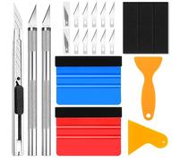 Hengxinchen 18 Pezzi Spatola Per Pellicole Adesive Mobili, Kit Stendi Pellicola Telefono, Spatola Wrapping Grande, Spatola Professionale Con Feltro, Kit Applicazione Adesivi Auto
